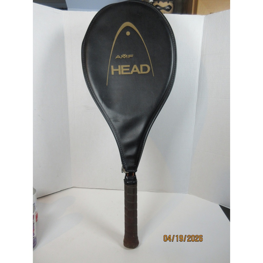 AMF Head 4-3/8 L Graphite Edge Tennis Racquet Midsize Black Vintage W/Cover 3101 - Picture 2 of 8